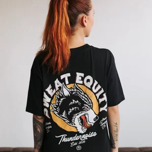 SWEAT EQUITY OVERSIZE T-SHIRT - BLACK